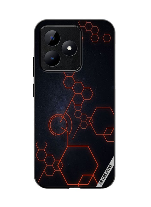 Protective Case Cover For Realme C53 Abstract Hexagon Design Multicolour