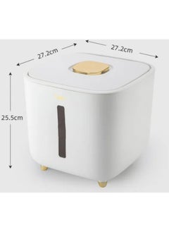 Reelyo Household Rice Bucket, Clear Plastic Grain Bucket, Sealed Grain Storage Bucket with Measuring Cup, Kitchen Multi-Grain Container  - Image 2