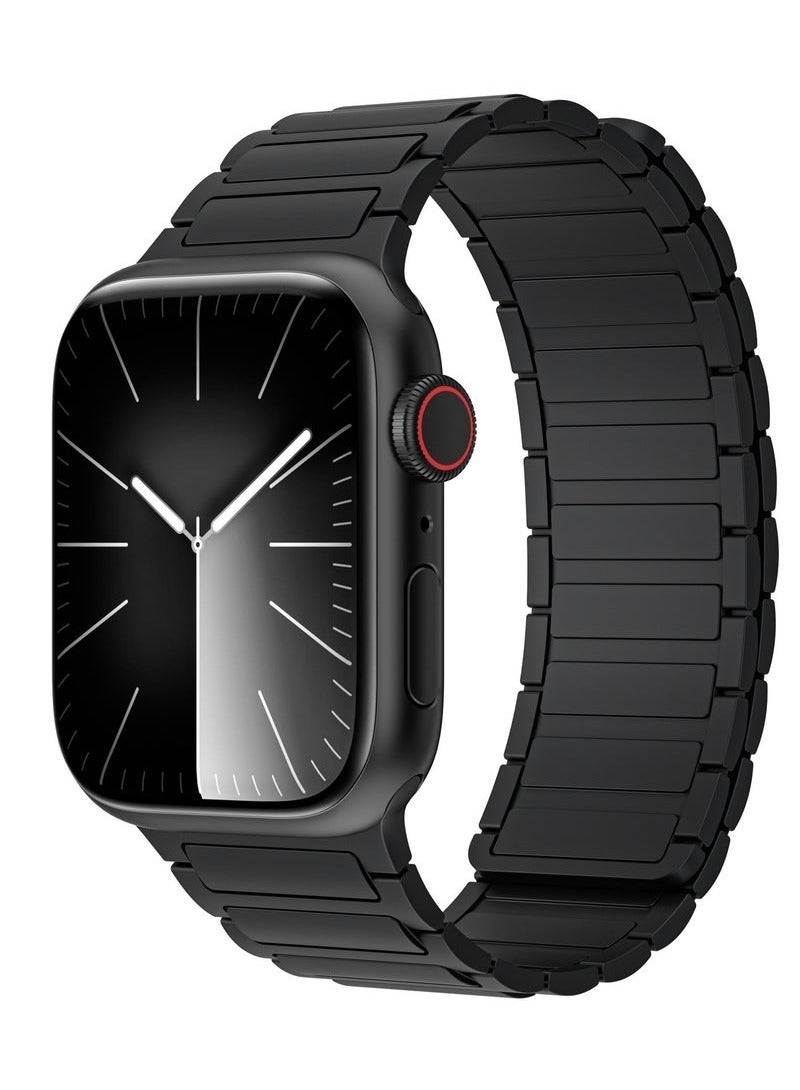 Magnetic Silicone Band for Apple Watch Ultra Ultra2/ 9 8 7 6 5 4 3 2 1 SE,Soft Silicone Waterproof Strap Wristbands Compatible with iWatch Apple Watch Series Ultra 49mm 45mm 44mm 42mm Women Men - Image 1