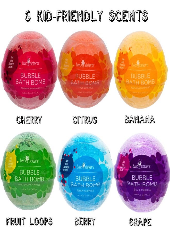 Two Sisters Kids Bath Bombs with Surprise Toys Inside (6 Pack) - Releases Color & Bubbles, Won’t Stain Tub, Moisturizing, Large Bubble Bomb, USA Made - Ideal Gift for Girls & Boys by Two Sisters - Image 3