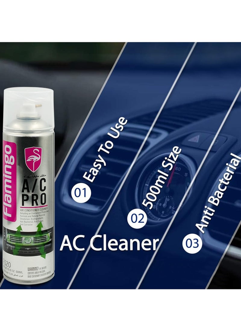 FLAMINGO - AC PRO Air Conditioner Cleaner Car AC Cleaner Professional Air Conditioner Cleaner For Optimal Car AC 500ml - Image 1
