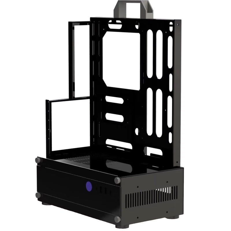 Yoqanr PC Test Bench ATX Case Open Frame Computer Case, Upgraded Version Portable Chassis Bracket, Zinc Coated Steel Cases Shell, Support Installation ITX/MATX/ATX Motherboards(Black) - Image 2