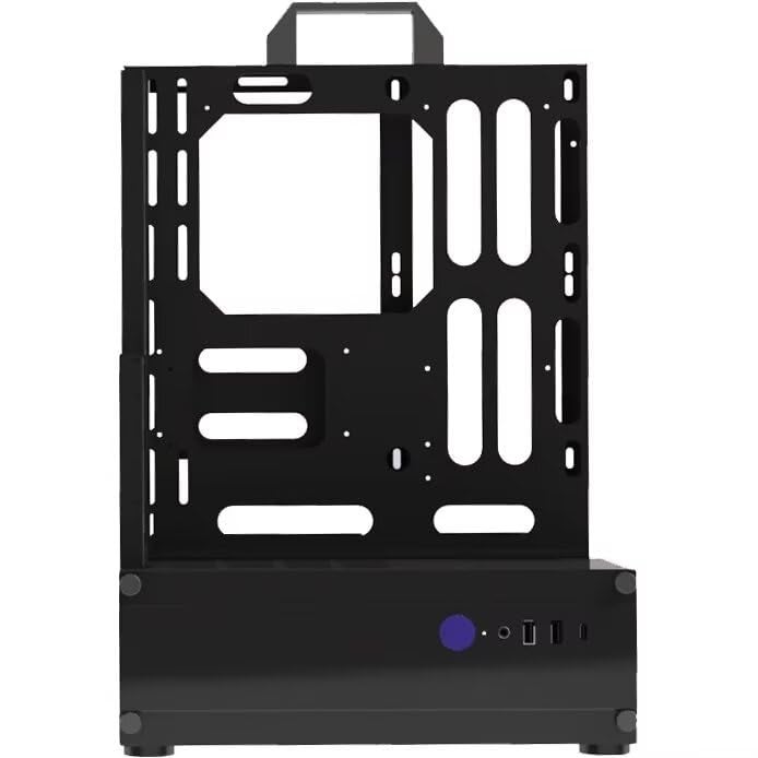 Yoqanr PC Test Bench ATX Case Open Frame Computer Case, Upgraded Version Portable Chassis Bracket, Zinc Coated Steel Cases Shell, Support Installation ITX/MATX/ATX Motherboards(Black) - Image 1