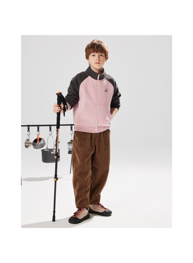 مكد 【بطانة من الفرو وسميك】 زي مدرسي أساسي للأطفال سترة ياقة واقفة للأولاد والبنات، ملابس خارجية ذات قلنسوة لمنتصف الطفولة في الخريف والشتاء - Image 5