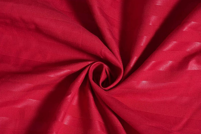 TURIYA 220 TC Glace Cotton Fabric1 Pc Double Bed Duvet Cover/ Rajai Cover Cum Dohar; 90x95 inches; Stripes Red - Image 2