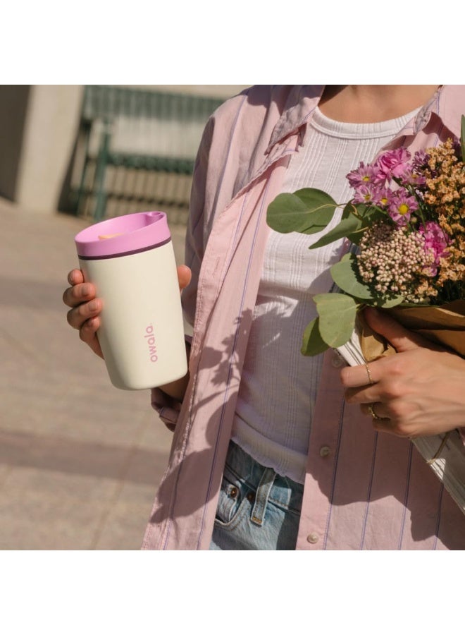 Owala SmoothSip Slider Insulated Stainless Steel Coffee Tumbler, Reusable Iced Coffee Cup, Hot Coffee Travel Mug, BPA Free 12 oz - Image 3