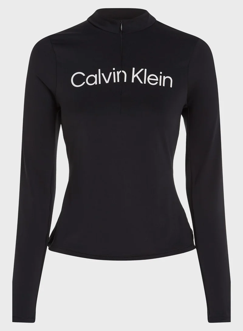 Calvin Klein Sports Logo Ls Top