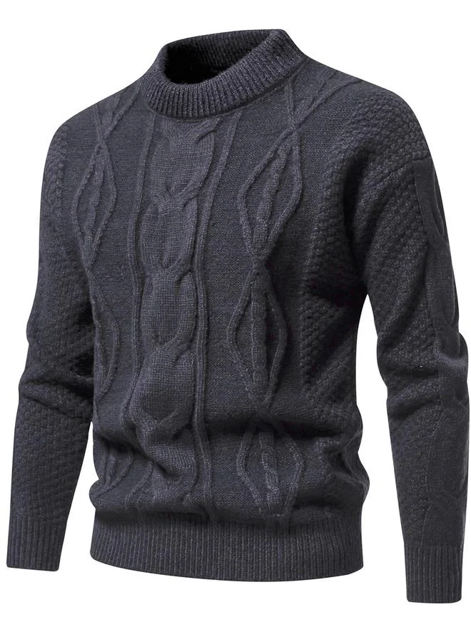 Take Two Take Two Navy Blue Cable Knit Sweater