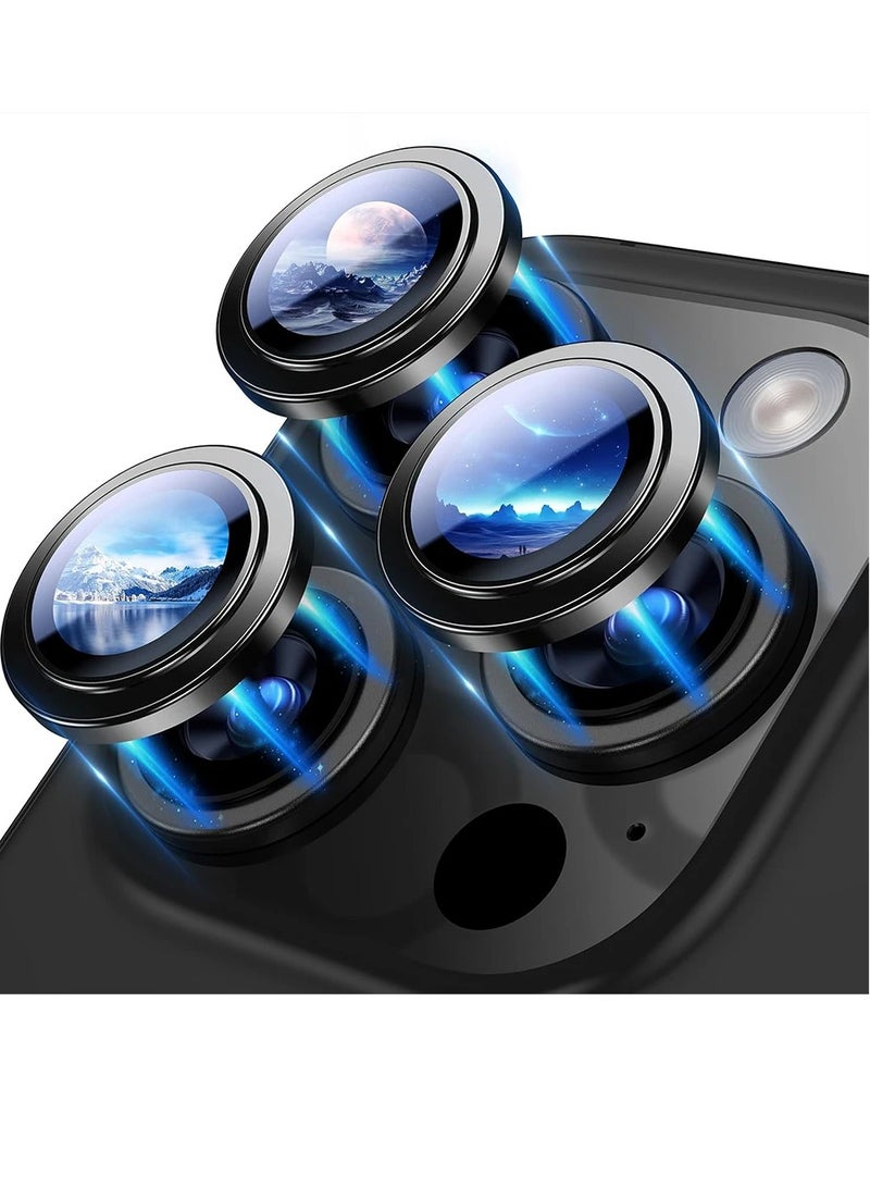 هيكسابيكس واقيات عدسة الكاميرا لهاتف ايفون 15 برو باللون الأسود - Image 1