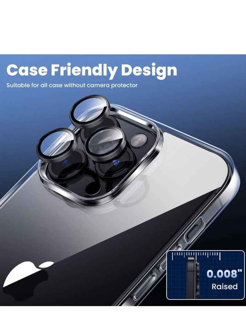 هيكسابيكس واقيات عدسة الكاميرا لهاتف ايفون 15 برو باللون الأسود - Image 3