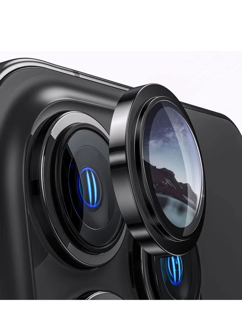 هيكسابيكس واقيات عدسة الكاميرا لهاتف ايفون 15 برو باللون الأسود - Image 2