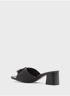 ELLA Rafia Tassel Detail Block Heel Sandal  - Image 3