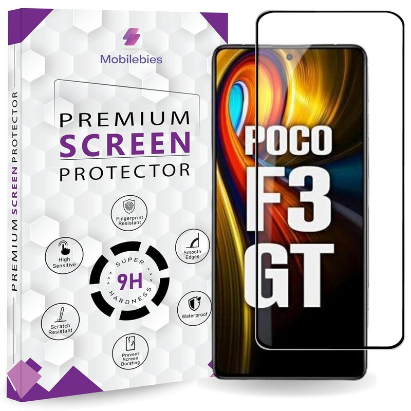 Mobilebies Premium Tempered Glass Screen Protector Guard For Poco F3 GT/Poco F2 Pro/Poco F3/ (6.67 Inch, Pack of 1) | Edge to Edge Coverage With Easy to installation kit - Image 1