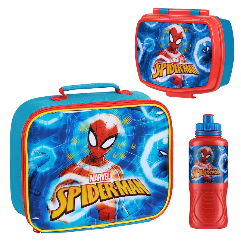 Marvel Spiderman 3Piece Kids Lunch Box Set Insulated Bag Snack Box BPAFree 145 fl oz Water Bottle Gifts for Kids Boys Multicolor Spiderman - Image 2