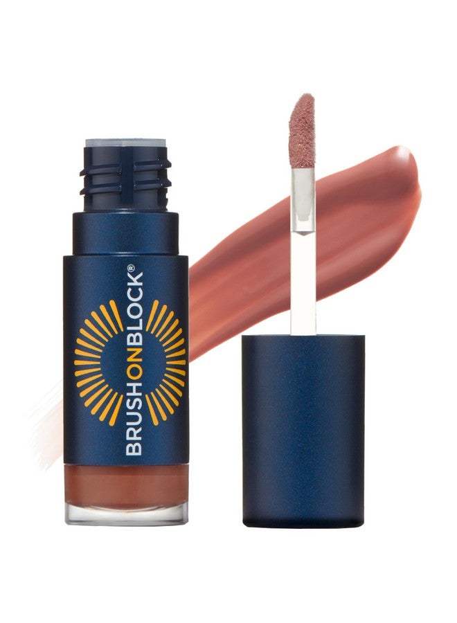 Brush On Block Sun Shine Protective Lip Oil SPF 30, Mineral Protection from UVA/UVB & Blue Light, Hydrating, Cruelty-Free, Gluten-Free, & Vegan, Fig - Image 1