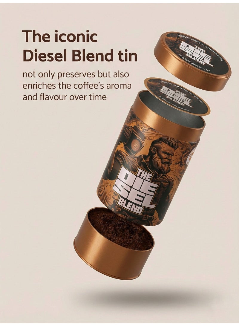 THE DIESEL BLEND Power Coffee, 250g Ground Aluminum Tin, Extra Strong Italian Roast from Dubai, Up to 25× Stronger Than Regular Coffee or Energy Drinks, All-Natural High-Caffeine Boost, No Additives - Image 4