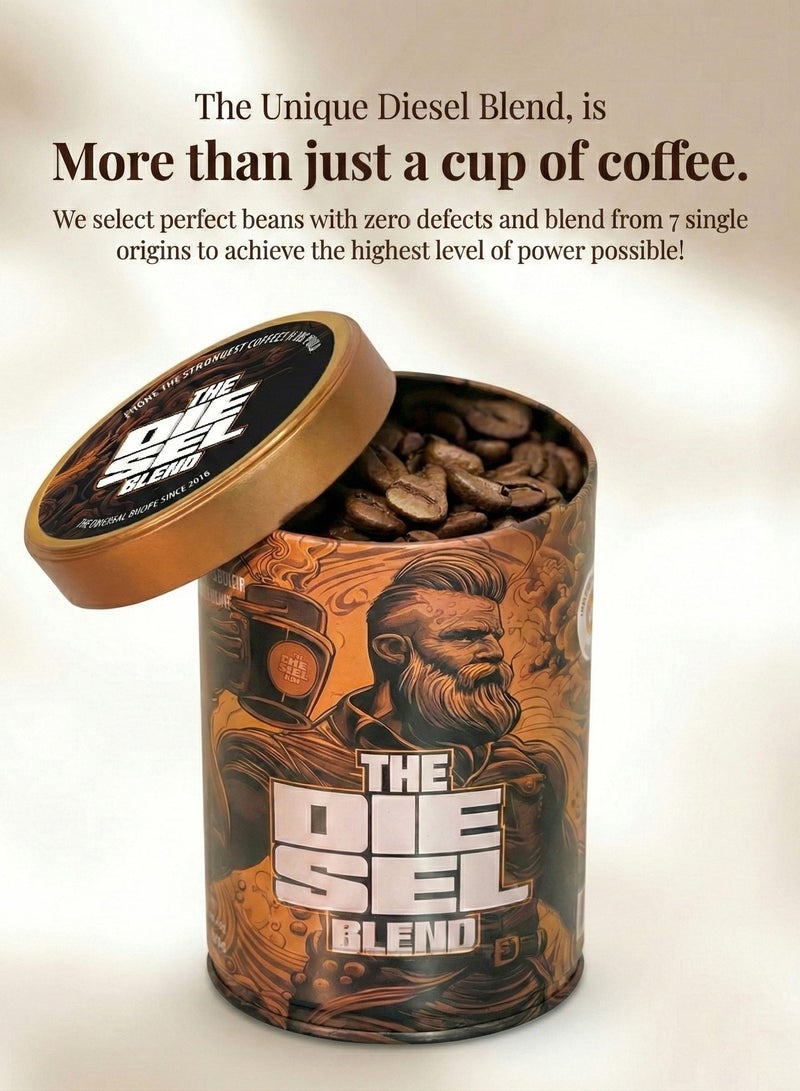THE DIESEL BLEND Power Coffee, 250g Ground Aluminum Tin, Extra Strong Italian Roast from Dubai, Up to 25× Stronger Than Regular Coffee or Energy Drinks, All-Natural High-Caffeine Boost, No Additives - Image 3