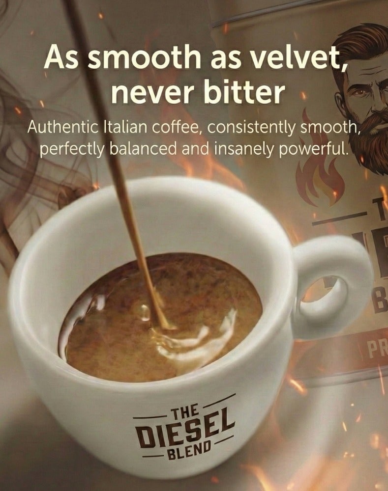 THE DIESEL BLEND Power Coffee, 250g Ground Aluminum Tin, Extra Strong Italian Roast from Dubai, Up to 25× Stronger Than Regular Coffee or Energy Drinks, All-Natural High-Caffeine Boost, No Additives - Image 5