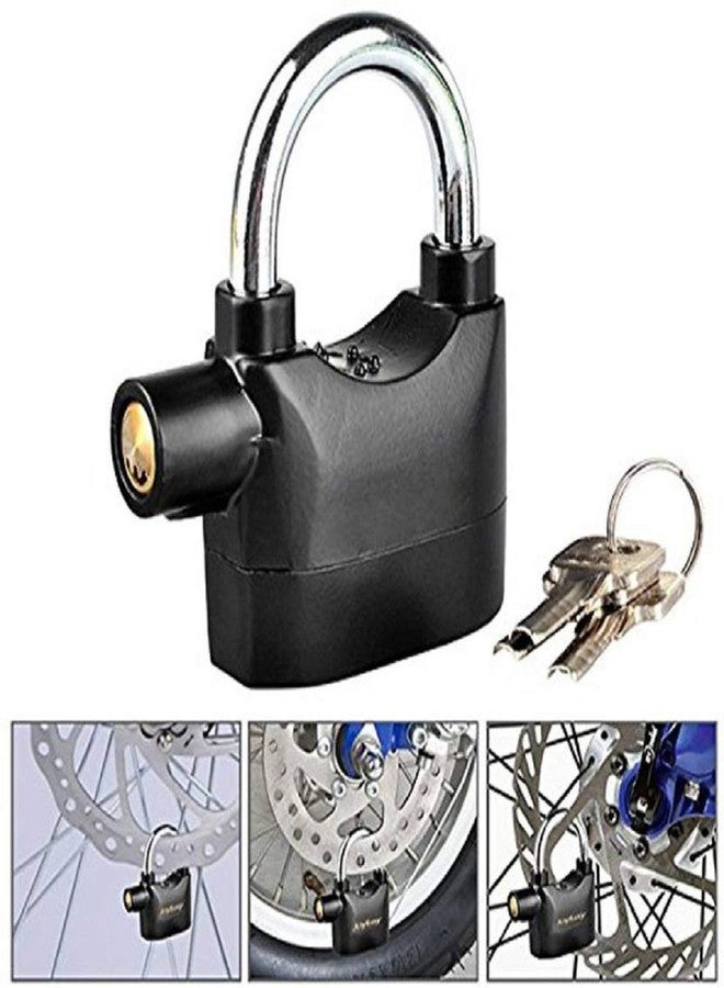 STARFLYER Door Alarm Pad Lock for Home Safety, Bike, Bicycle | Waterproof Anti Theft Motion Sensor Siren 110DBA Security Lock for Universal Use | Thickened Shackle Lock with 3 Keys - Black - Image 2