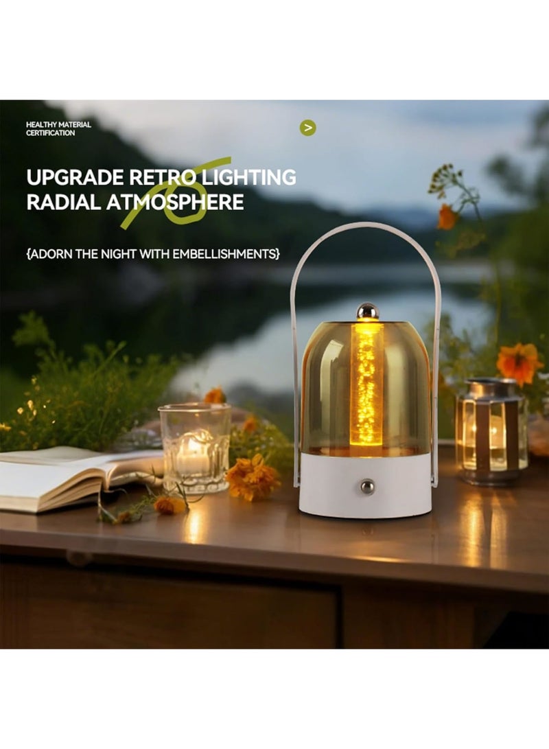 SYOSI Portable LED Lantern, Table Lamp with Handle, Outdoor Battery Lantern, 3-Level Dimmable Touch Lamp with Type-C Charging, Lightweight Portable for Camping Baby Nursery Bathroom Bedroom, White - Image 2