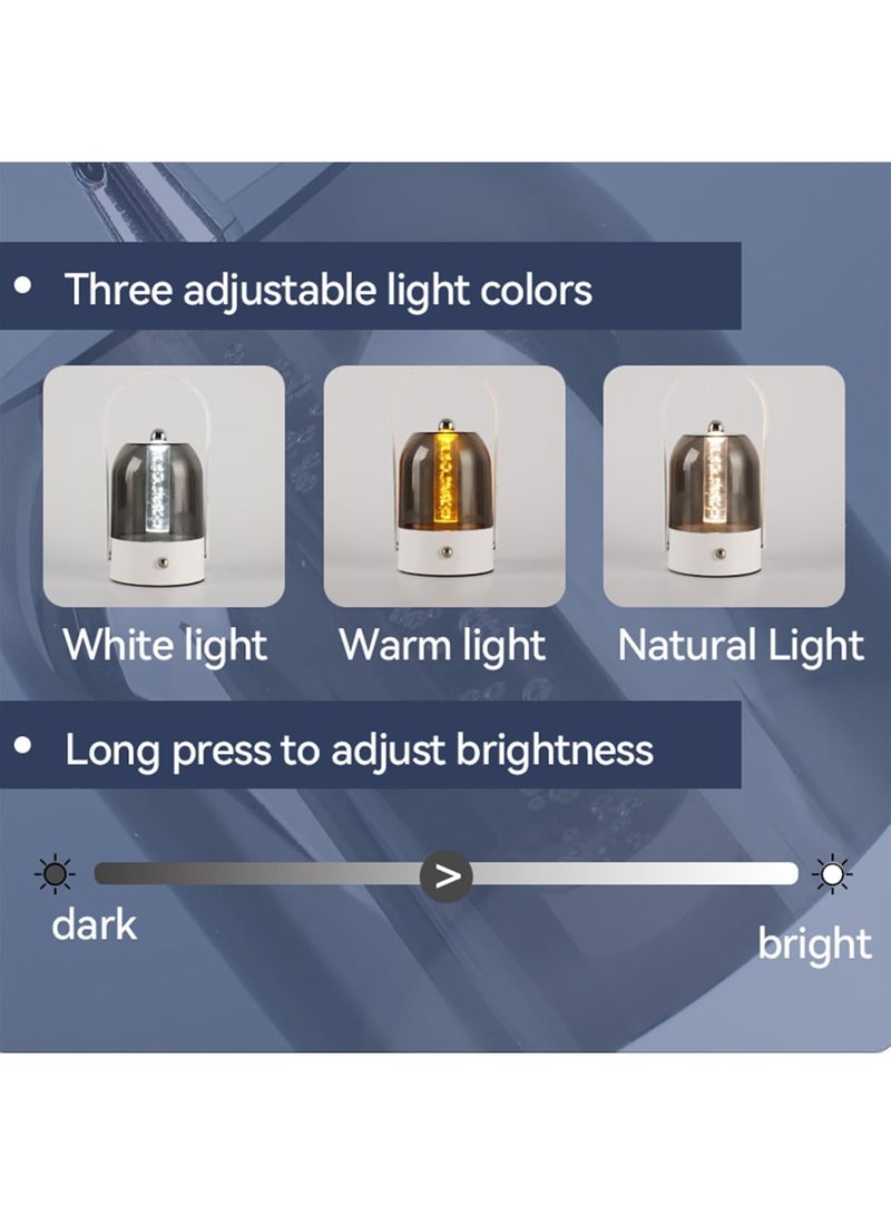 SYOSI Portable LED Lantern, Table Lamp with Handle, Outdoor Battery Lantern, 3-Level Dimmable Touch Lamp with Type-C Charging, Lightweight Portable for Camping Baby Nursery Bathroom Bedroom, White - Image 5