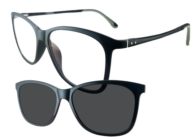 Circleperson Clip on Sunglasses 2 in 1 Magnetic glasses Polarized for Men Women (Glossy black) - Image 5