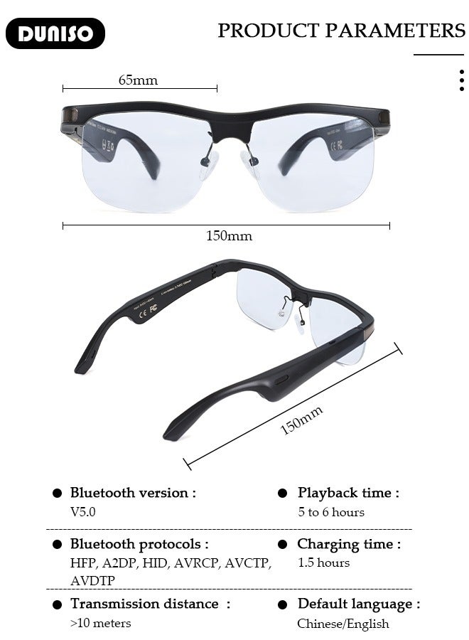 Bluetooth Audio Smart Glasses, Blue Light FilterPolarized Lenses for All Smart Devices Voice Assistant，Bluetooth Audio Glasses for Women and Man，Fashionable and Comfortable, Indoor Outdoor Entertain - Image 2