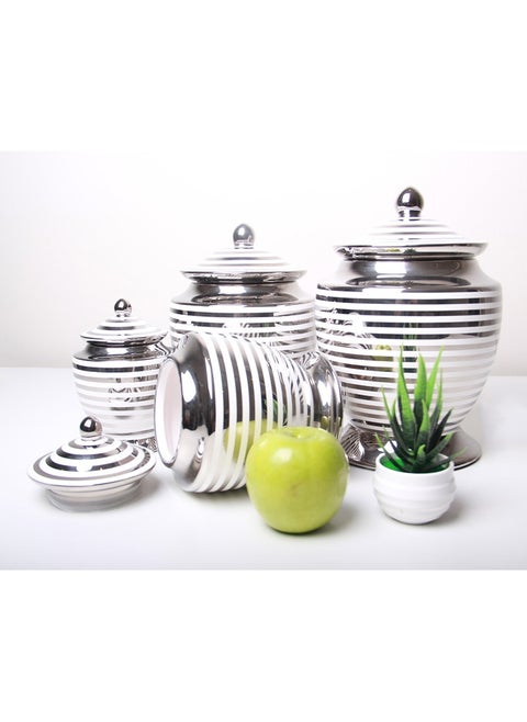 4-piece storage container set for spices, condiments, tea and sugar