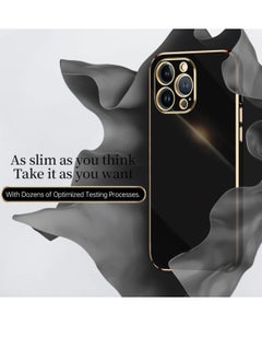Generic Case For iPhone 13 Pro Straight 6D Plating Gold Edge TPU Shockproof Cover Mint Green  - Image 4