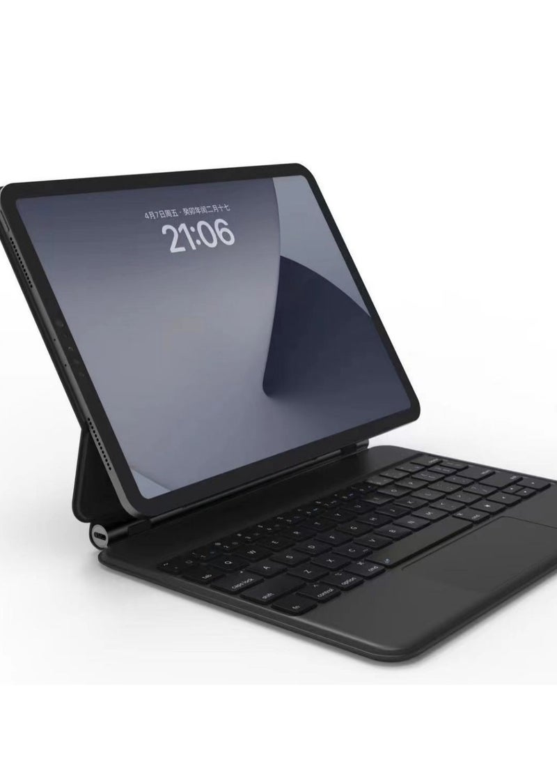 Generic - Arabic and English Magic Keyboard For Ipad 10th Generation 2022 10.9 Inch Magnetic Back Cover Smart Trackpad Backlit Keyboard Wireless Keyboard Case - Image 1