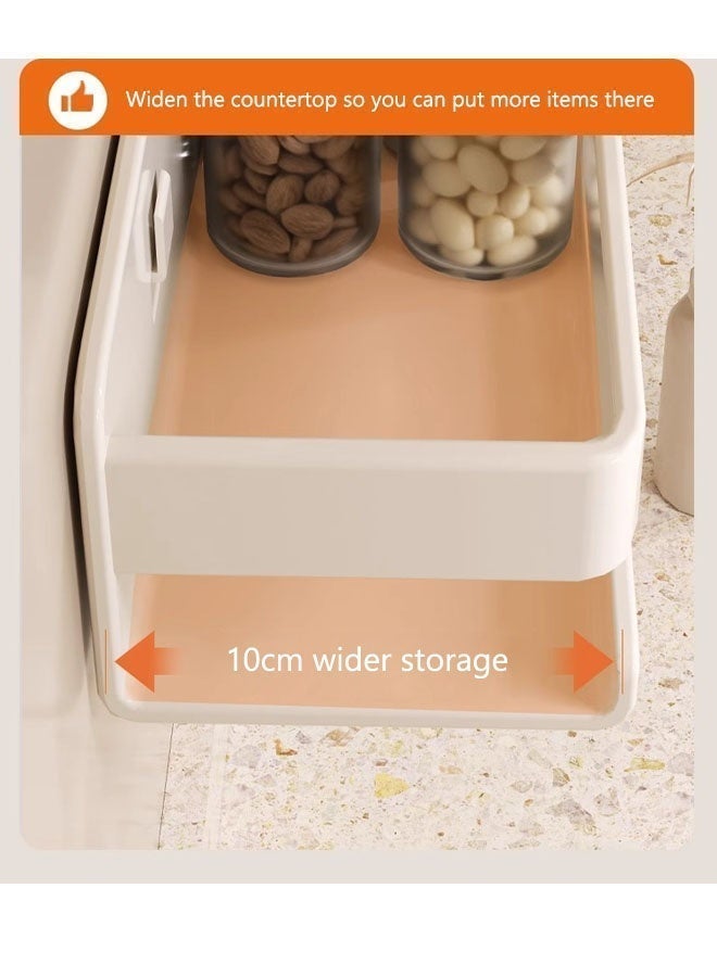 Wall-Mounted Spice Rack,Seasoning Rack,Storage Shelves Wall Spice Jar Storage Rack Kitchen Shelves,No-Punching Required Stainless Steel Storage Shelf,Spice Jar Storage Rack for Kitchen,Shelves for Bathroom 50cm White - Image 4