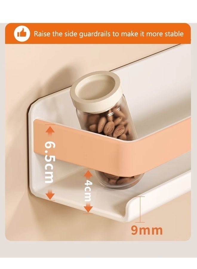 Wall-Mounted Spice Rack,Seasoning Rack,Storage Shelves Wall Spice Jar Storage Rack Kitchen Shelves,No-Punching Required Stainless Steel Storage Shelf,Spice Jar Storage Rack for Kitchen,Shelves for Bathroom 50cm White - Image 5