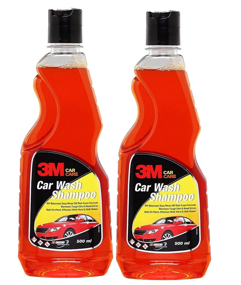 3M Car wash Shampoo, High Foam, Remove tough dirt, Safe on paint (500ml Each, Pack of 2) - Image 1