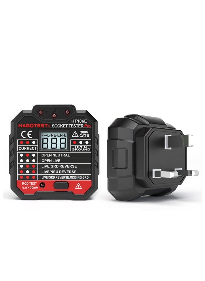 Generic UK Plug Socket Tester, Electrical Outlet Tester with Voltage Display, Circuit Polarity Detector for Fault Diagnosis and Safety Check  - Image 1