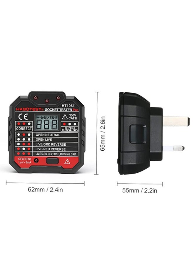 Generic UK Plug Socket Tester, Electrical Outlet Tester with Voltage Display, Circuit Polarity Detector for Fault Diagnosis and Safety Check  - Image 5