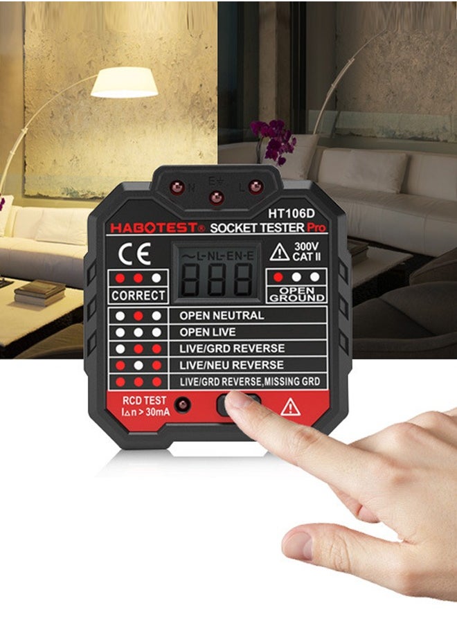 Generic UK Plug Socket Tester, Electrical Outlet Tester with Voltage Display, Circuit Polarity Detector for Fault Diagnosis and Safety Check  - Image 3