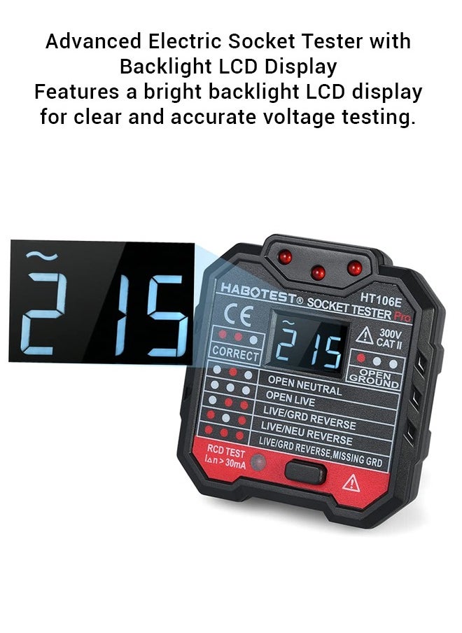 Generic UK Plug Socket Tester, Electrical Outlet Tester with Voltage Display, Circuit Polarity Detector for Fault Diagnosis and Safety Check  - Image 4