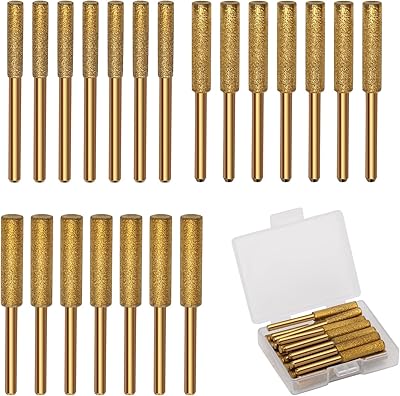 Coolrunner 21 PCS Diamond Chainsaw Sharpener Chainsaw Diamond Sharpener in 3 Size Diamond Chainsaw Sharpener Burr, - Image 1