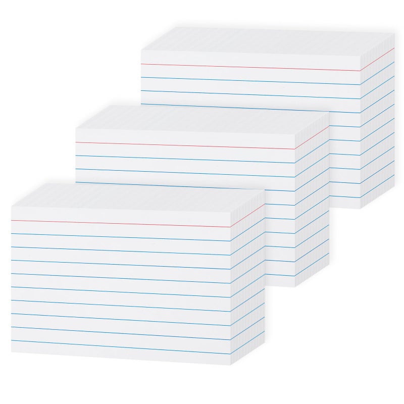 Goefun 240GSM/90LB Heavy Weight White Index Cards 3x5 Lined 300 Pack - Image 1