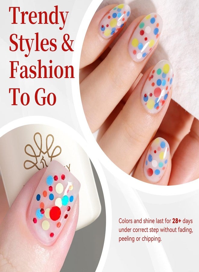Born Pretty Jelly Milky White Glitter Gel Polish Colorful Polka Dot Sequins - Image 3