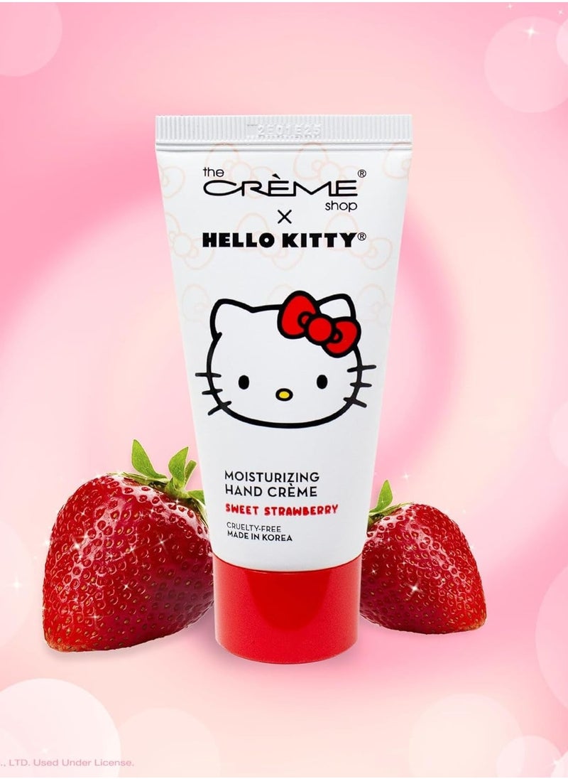 The Creme Shop The Creme Shop x Hello Kitty Pocket Portable Soothing Advanced Luxuriously Hand Creams Shea Butter Vitamin E - Superior Hydration and Repair for Dry Skin Cute Scented - Sweet Strawberry  - Image 1