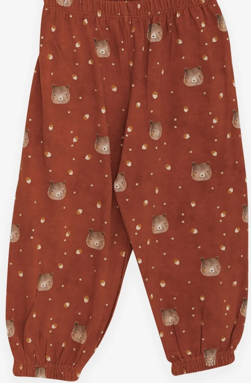 Breeze Baby Boy Pajama Set, Teddy Bear Patterned, 9 Months-3 Years, Brown