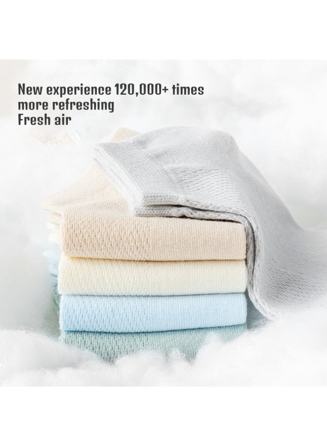 infino Women's breathable cotton mesh socks ultra-thin antibacterial deodorant sweat-absorbent cool boneless socks short socks light and comfortable suitable for spring and summer - 5 pairs of multi-color  - Image 2