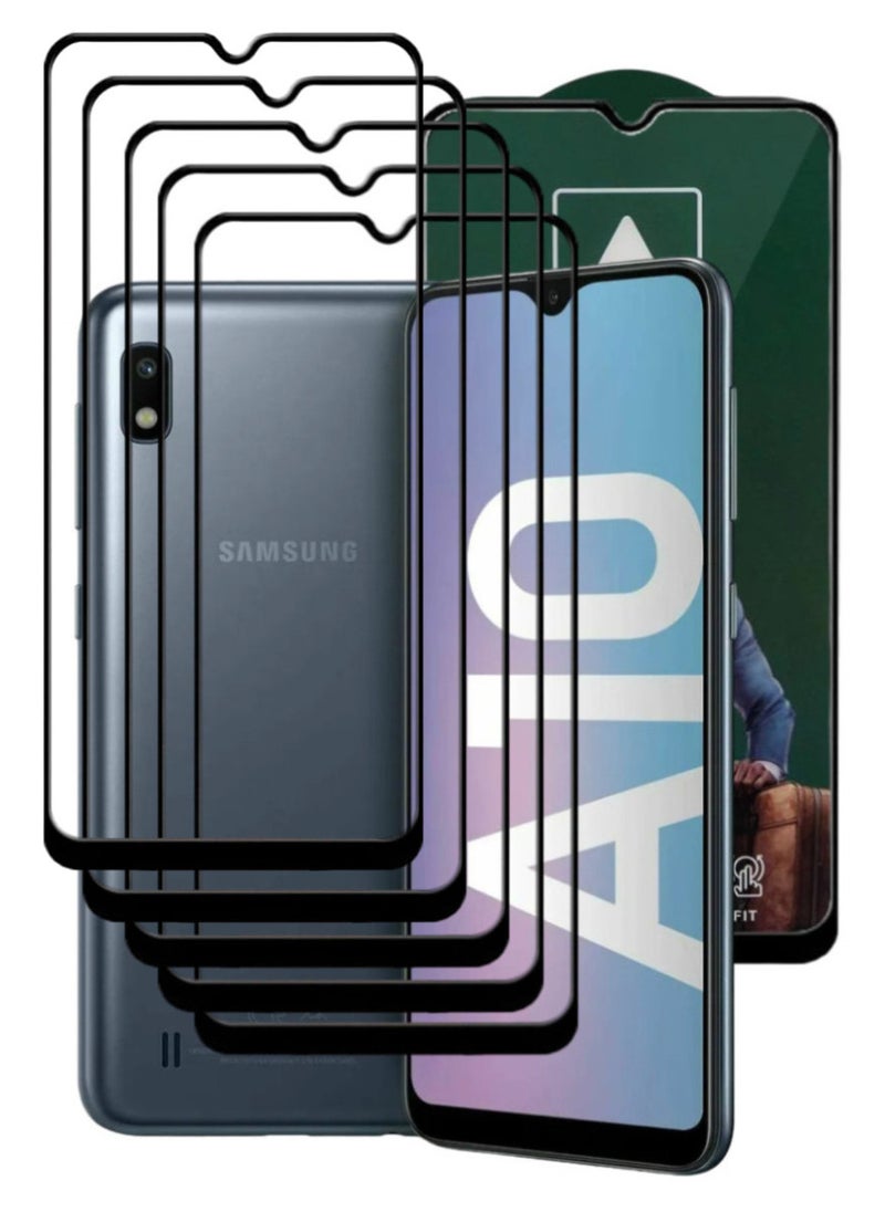ACLIX 5 Pieces Antistatic ESD Dustproof Premium Quality High Definition Tempered Glass Screen Protector Designed For Samsung Galaxy A10 - Image 1