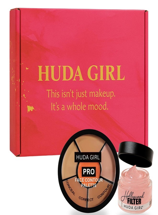 HUDA GIRL Primer For Face & Concealer For Dark Circles - Flawless Hydrating Oil Control Matte Finish Face Primer & Concealer Palette For For All Skin Types - Image 1