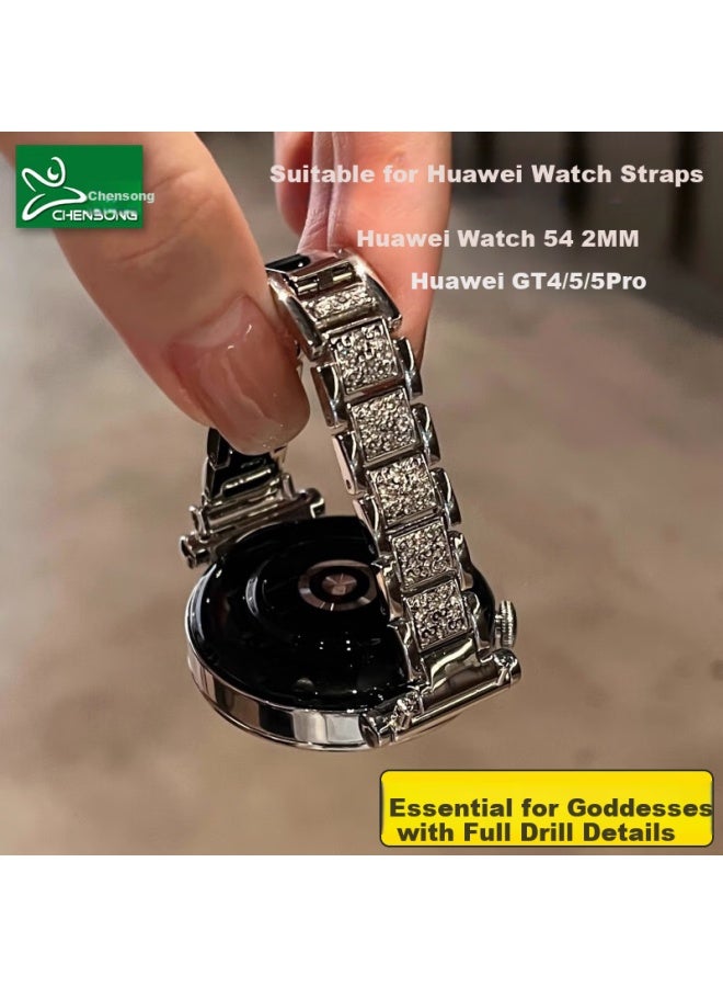 Chensong New Starry Sky Design Watch Band For Huawei Watch 5 42Mm, Compatible With Watch Gt5/5Pro/Gt4, Full Diamond Strap, High-End Women'S Metal Watch Chain - Image 1