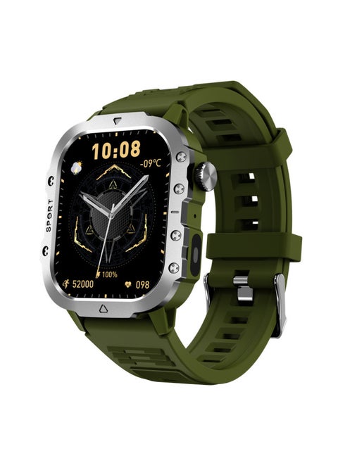 2025 H11 Smart Watch With Flashlight Ultra Bluetooth Call Message Reminder Sports Watch-Color:Green