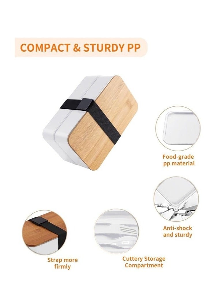 2- Layer Leakproof Bento Box-Large Lunch Box with Compartments und Cutlery Set-Food Picks for Lunch Box Containers for Adults-Microwave Food SafeBento Boxes - Image 4