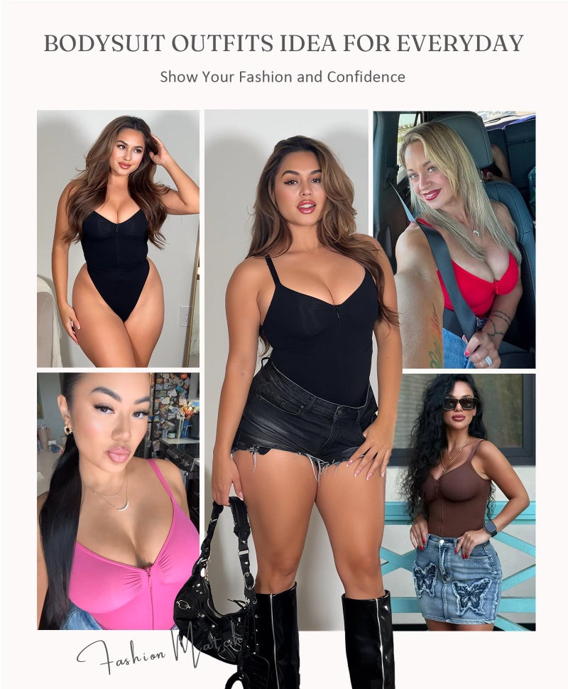 FeelinGirl بدلة فيلين جير برباط أمامي للنساء، تحكم في البطن، شكل الجسم، تصميم نحيف على شكل حرف V - Image 2