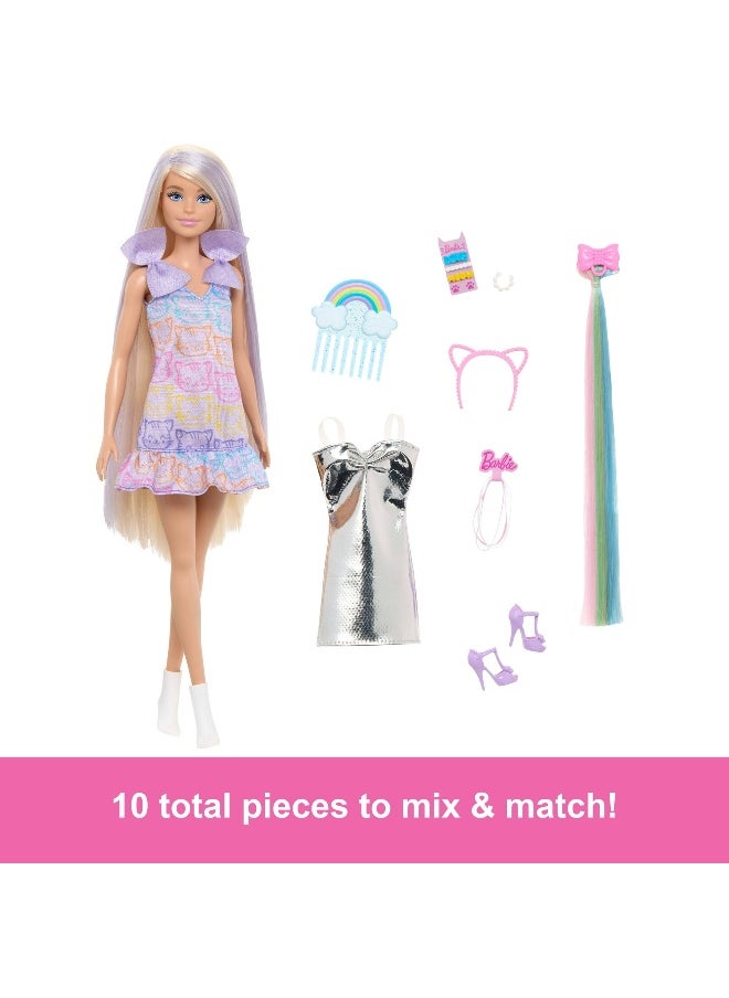 Barbie - Barbie Fun & Fancy Hair Collection Fashion Doll - Blonde (30 cm) - Image 1